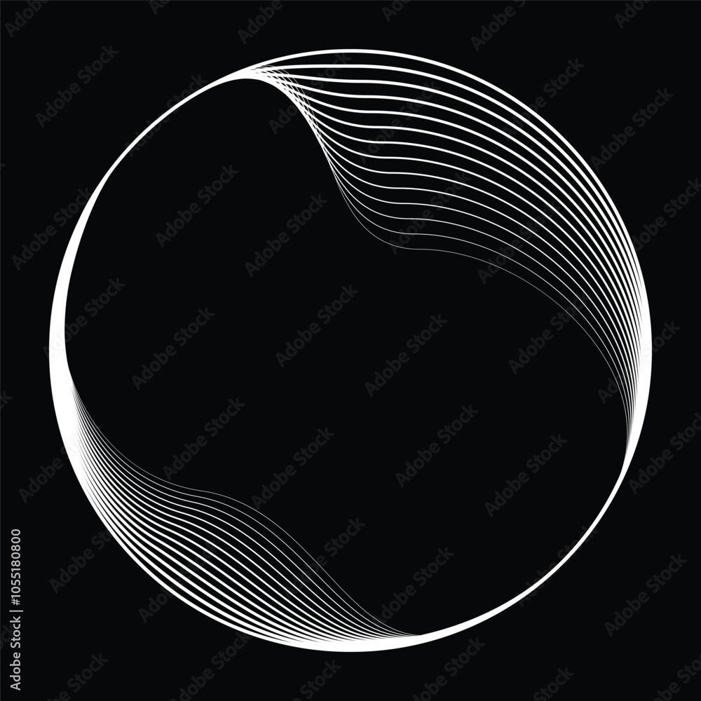 Poster lines in circle form . rotate rounded shape vector illustration .rotating circles form a ring.rotati