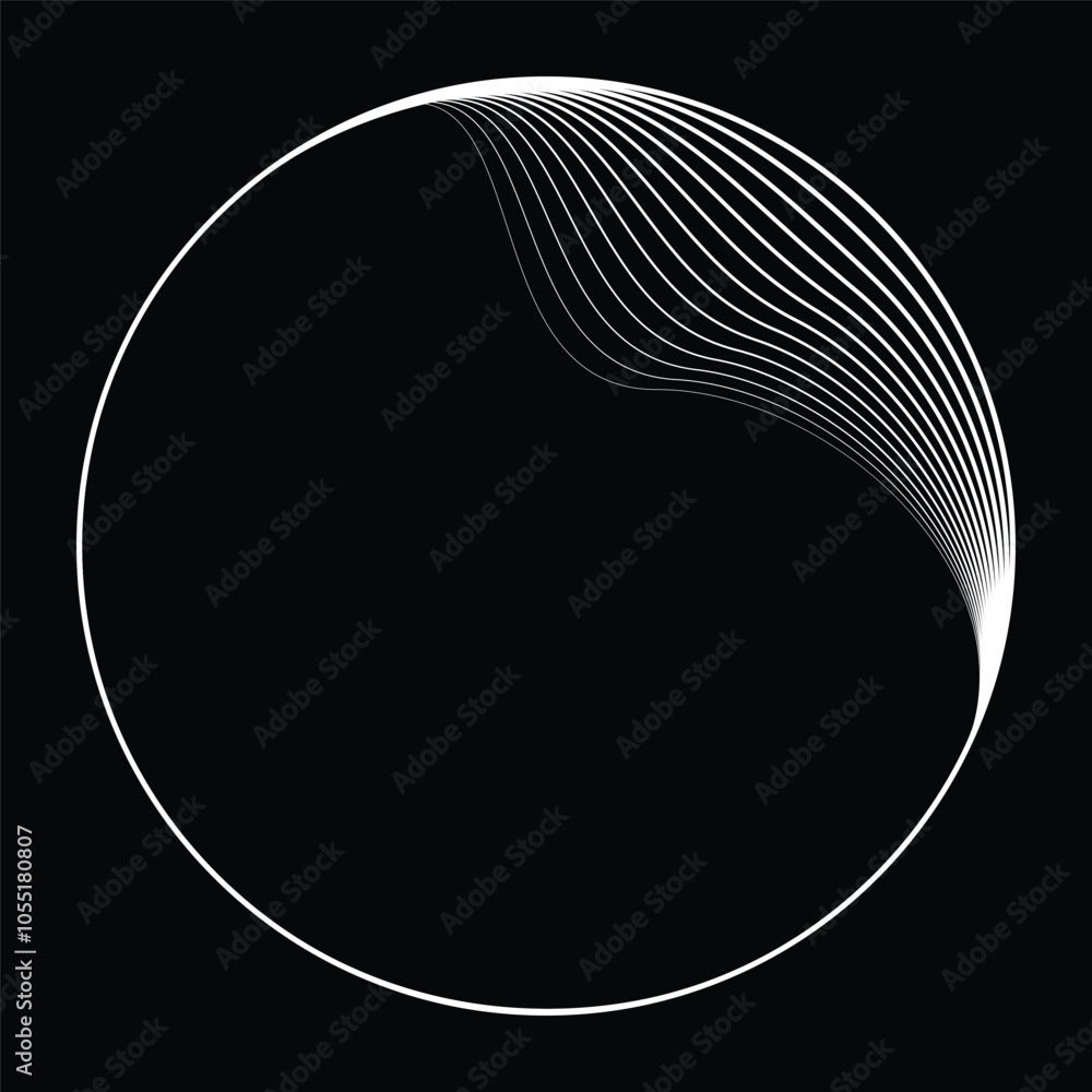 Poster lines in circle form . rotate rounded shape vector illustration .rotating circles form a ring.rotati