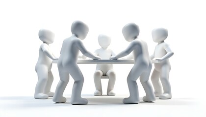 Teamwork 3d icon isolated on a white background with copy space