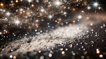 Sparkling Glitter Dust Trail on Dark Background