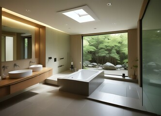 Fototapeta premium interior home design of a bathroom