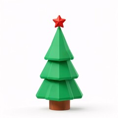 Obraz premium Minimalist Christmas tree with star