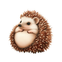 Cute Hedgehog Curled Up.