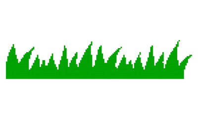 Fototapeta premium Pixel Art Grass Icon. Retro Pixelated Green Grass in Nostalgic 8-bit Style. Isolated Vector Illustration