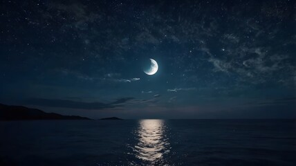 night sky and moon