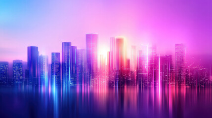 Futuristic Smart City Communication Network, showcasing advanced 5G technology, IoT connectivity, and a skyline filled with modern smart buildings in vibrant detail.