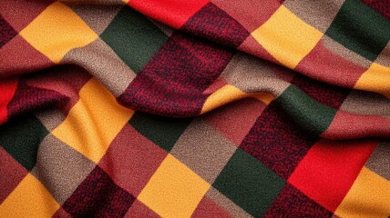 Cozy plaid throw blanket in autumn colors, Thanksgiving gift, warm and festive home decor, 3D illustration