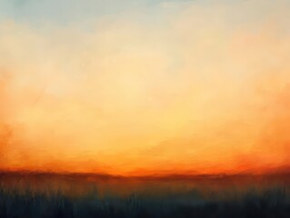 Fototapeta premium Twilight Magic: A Hazy Sky Bathed in Warm Glowing Light During the Golden Hour