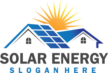 Sun Solar Energy Logo Design house solar logo with editable vector file