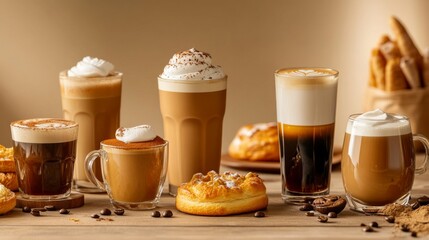 Delicious Coffee Creations with Sweet Treats