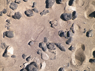 Rocks and sand - desert ground.