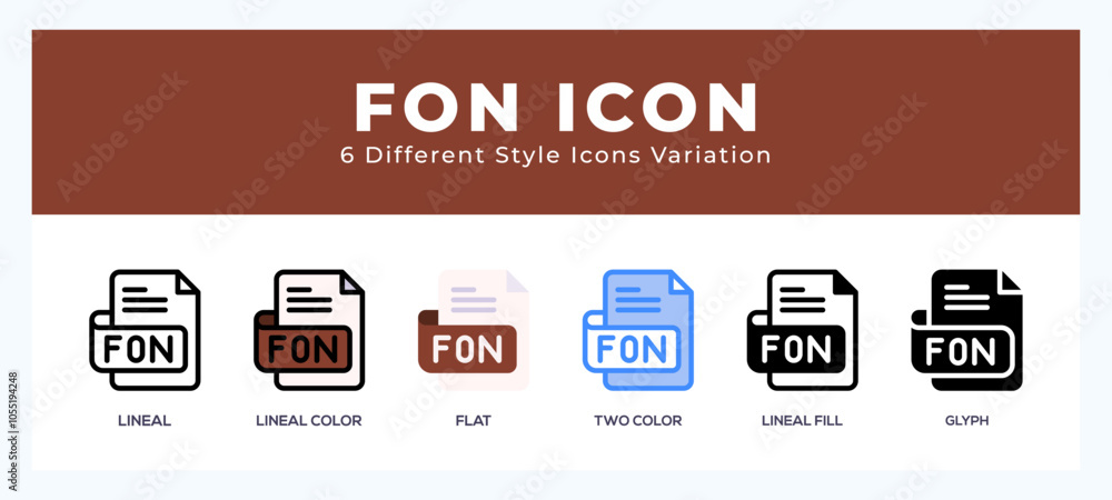 Poster fon file icon set with different styles. design elements for logo. vector illustration.