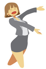 business woman showing something illustration