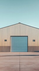Fototapeta premium Modern Wood Barn with Roll-Up Door 