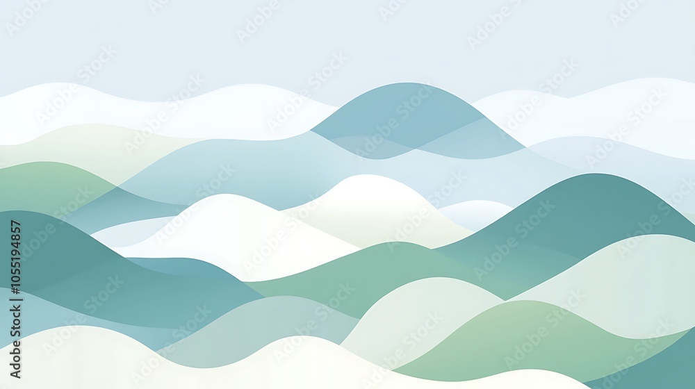 Aufkleber abstract waves in soft colors create a serene and calming visual effect.