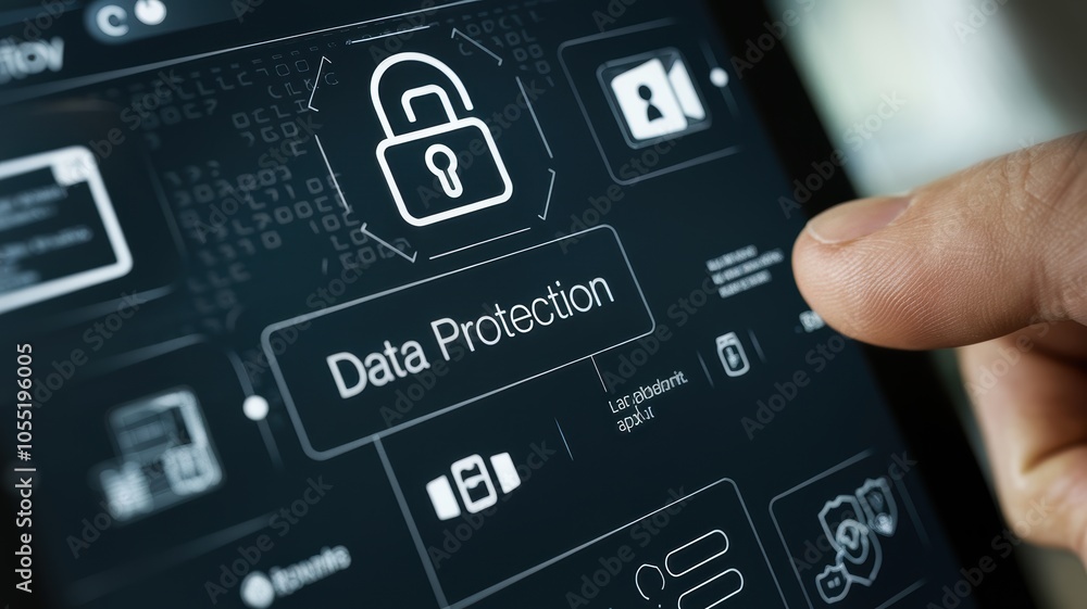 Poster ensuring data protection best practices for securing information in the digital age