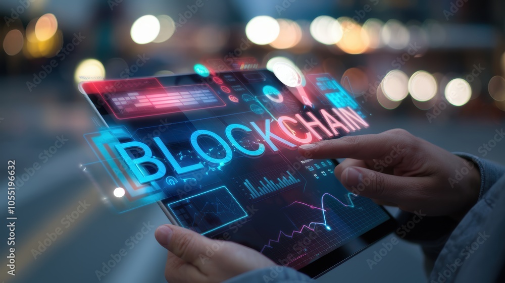 Poster exploring the future of finance how blockchain technology is revolutionizing industries