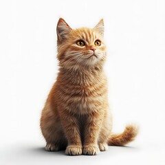 Fototapeta premium Cute Orange Kitten Looking Up