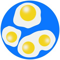 egg in blue pan