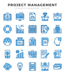 Set of Project Management Icons. Simple line art style icons pack.