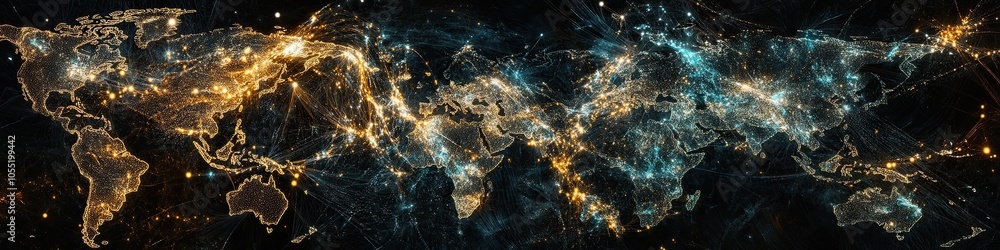 Poster a dynamic digital world map highlights continental western europe to connect to the global network p