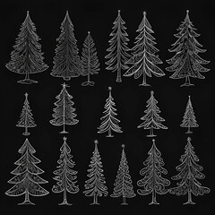 Obraz premium christmas trees background