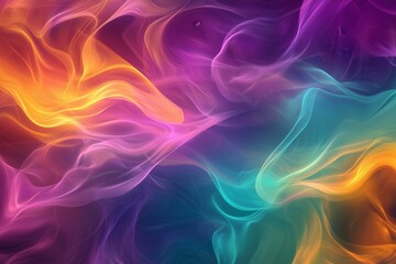 Fototapeta premium Soft Neon Waves on an Abstract Digital Background, Perfect for Technology Visualization, Graphics, and Educational Projects