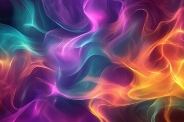 Obraz premium Soft Neon Waves on an Abstract Digital Background, Perfect for Technology Visualization, Graphics, and Educational Projects