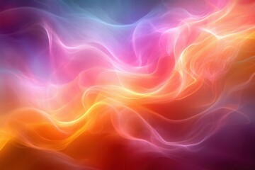 Fototapeta premium Soft Neon Waves on an Abstract Digital Background, Perfect for Technology Visualization, Graphics, and Educational Projects