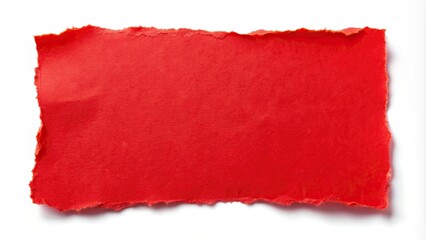 Red paper sticker with torn edges isolated on white background, red, paper, sticker, torn, edges, isolated, white background