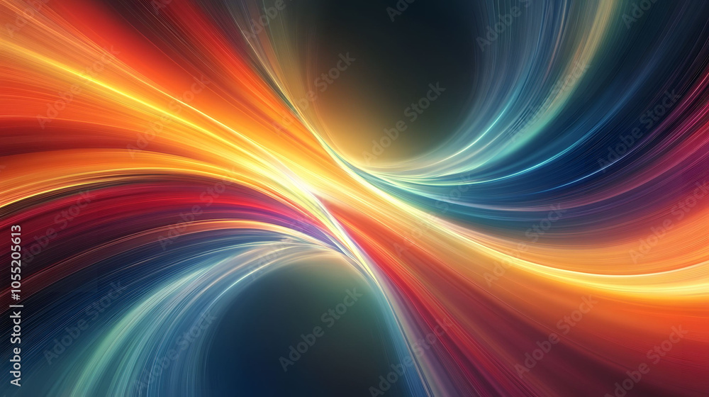 Poster an abstract image featuring an orange background with flowing orange waves