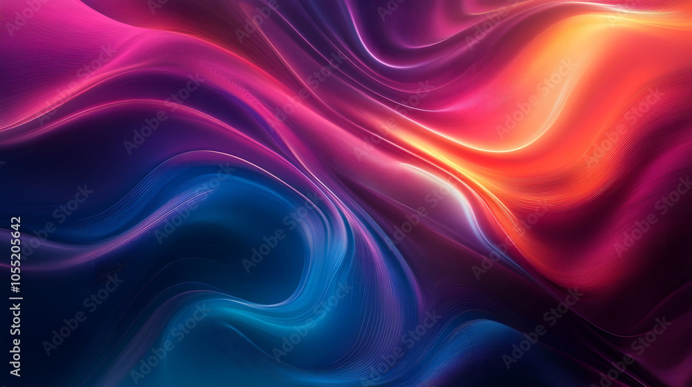 Poster an abstract image featuring an orange background with flowing orange waves
