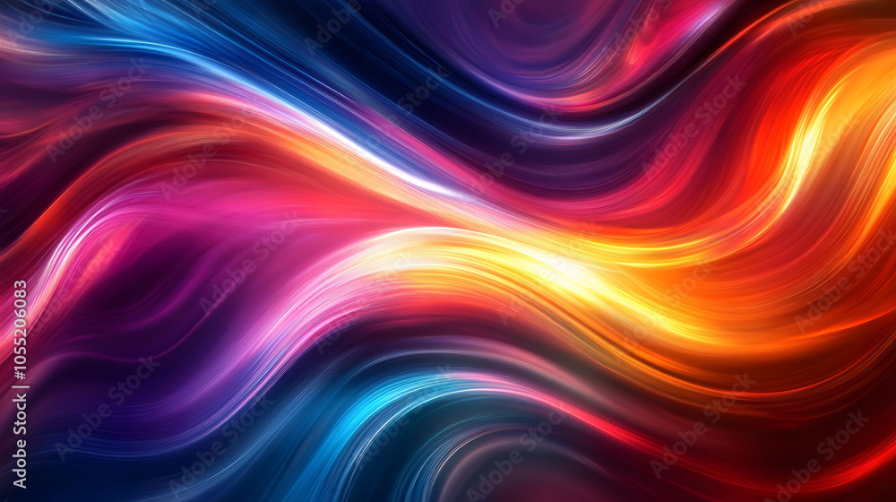 Poster an abstract image featuring an orange background with flowing orange waves