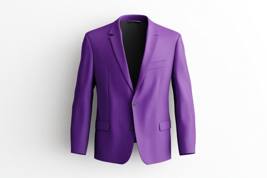 Purple suit jacket with lapels isolated on white background