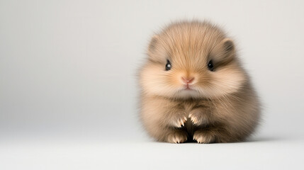 charming baby porcupine with soft quills sits adorably on light background, showcasing its cute features and playful demeanor