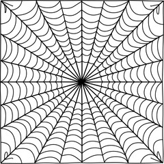 Seamless spider web. Connected black lines on white background