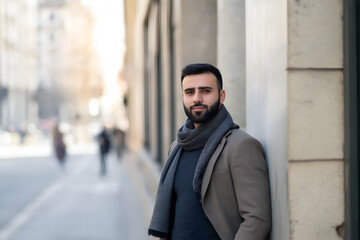 Handsome Emirati Arab on the street, Middle East traveler concept.