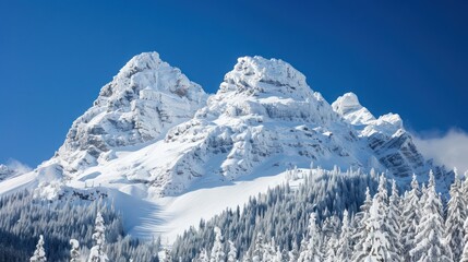 Obraz premium Snowy Mountain Peaks
