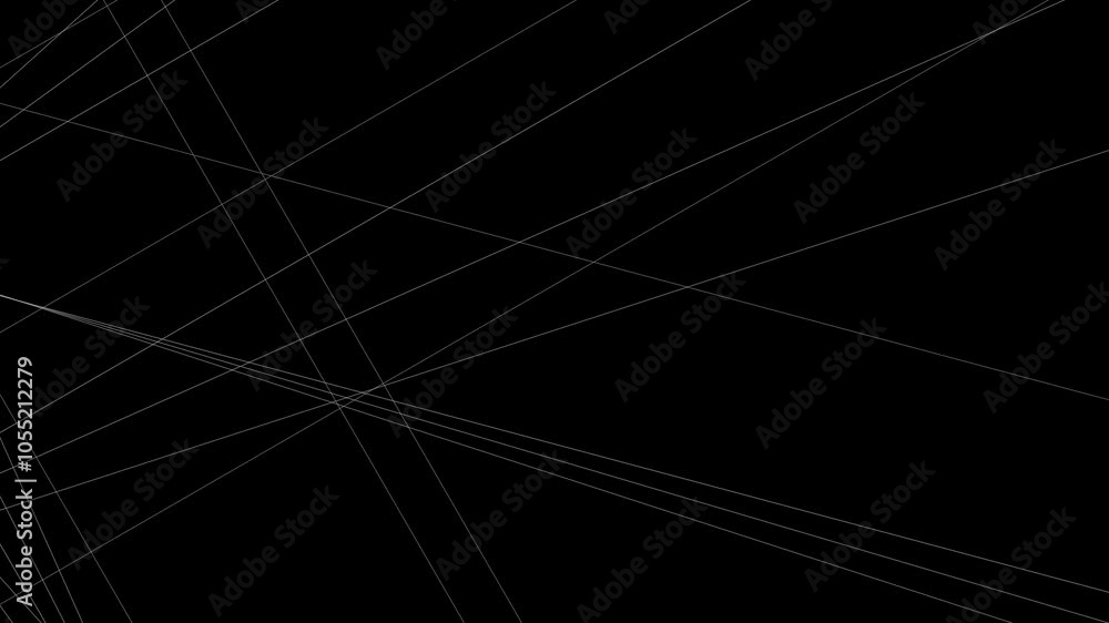 Poster lines in fast animation on a black background