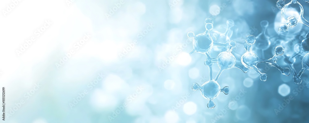 Aufkleber abstract representation of molecular structures with a soft blue background.