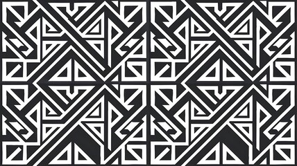 Black and white geometric seamless pattern with line.