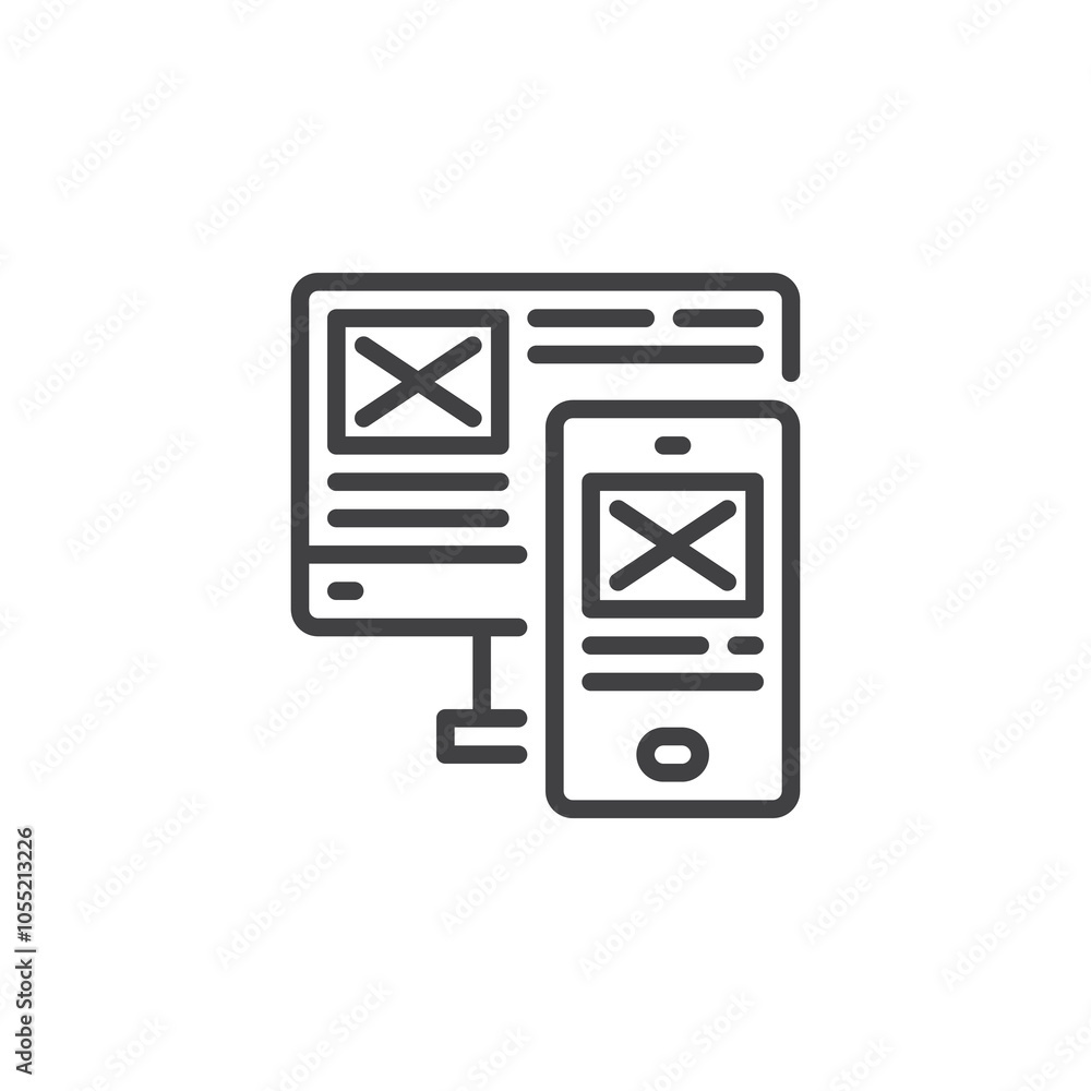 Poster responsive design line icon