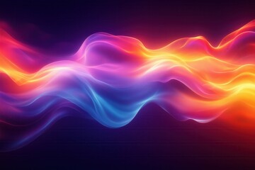 Fototapeta premium Neon Light Waves on a Digital Background Creating a Smooth Gradient Atmosphere, Perfect for Technology Visualization, Graphics, and Innovative Projects
