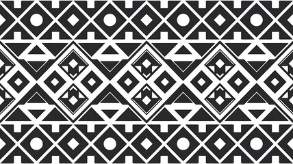 Black and white geometric seamless pattern with line.
