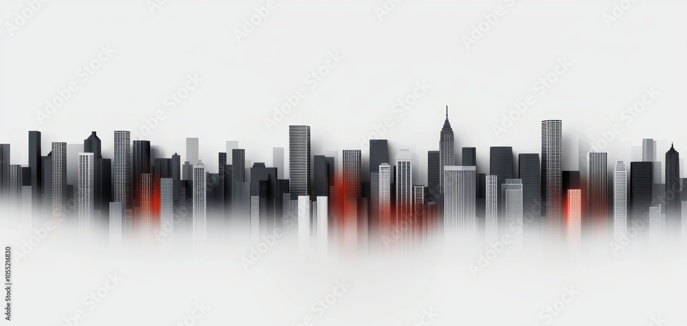 Poster conceptual collage of building models and architectural sketches, creating a modern graphic represen
