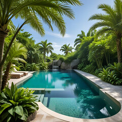 pool in tropical resort