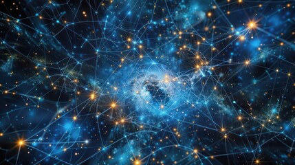 Obraz premium Network and Connections in the Universe