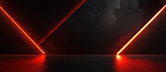 Abstract Red Lighting on a Dark Wall Backdrop