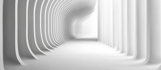 Naklejka premium A Tranquil, Futuristic Corridor With Flowing Lines
