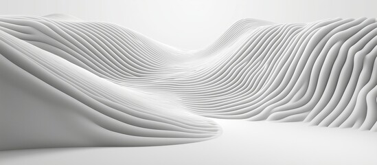 Curvy White Abstract Landscape